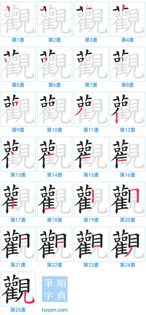 觀 筆劃|筆順字典